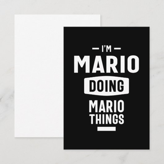 Mario Personalized Name Birthday Gift RSVP Kaartje (Voorkant / Achterkant)