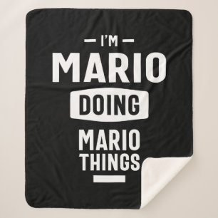 Mario Personalized Name Birthday Gift Sherpa Deken