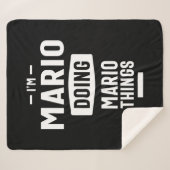 Mario Personalized Name Birthday Gift Sherpa Deken (Voorkant (horizontaal))