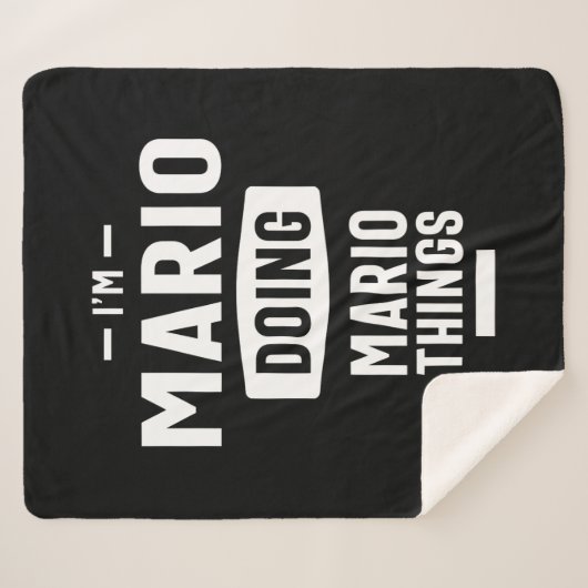 Mario Personalized Name Birthday Gift Sherpa Deken (Voorkant (horizontaal))