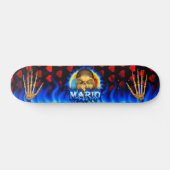Mario skull blue fire Skatersollie skateboard. Skateboard (Horizontaal)