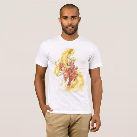 Mario vs Ken Masters T-shirt (Voorkant volledig)