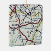 Marion en Mullins SC  kaart Keramisch Ornament (Rechts)