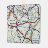 Marion en Mullins SC  kaart Keramisch Ornament (Links)