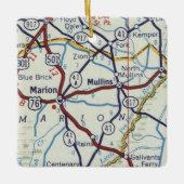 Marion en Mullins SC  kaart Keramisch Ornament (Voorkant)