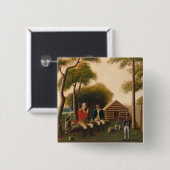 Marion Feasting de Britse officier Vierkante Button 5,1 Cm (Voorkant /achterkant)