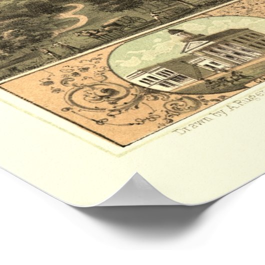 Marion, IA Panorama Map - 1868 Poster (Hoek)