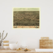 Marion, IA Panorama Map - 1868 Poster (Keuken)