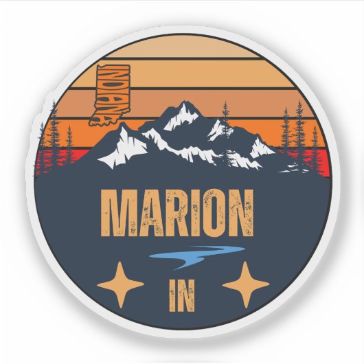 Marion, Indiana Sticker (Voorkant)