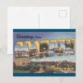 Marion Indiana Vintage Travel Briefkaart (Voorkant / Achterkant)