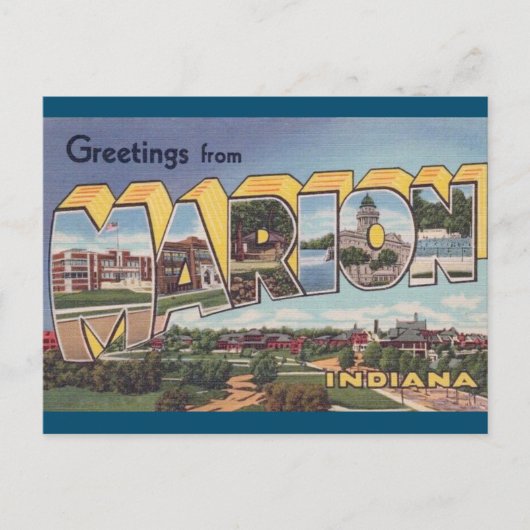 Marion Indiana Vintage Travel Briefkaart (Voorkant)