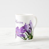  Marion naam paarse bloem boho trendy Porselein Kop (Voorkant rechts)