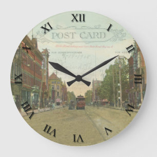 Marion Ohio Post Card Clock - Center St 1908 Grote Klok