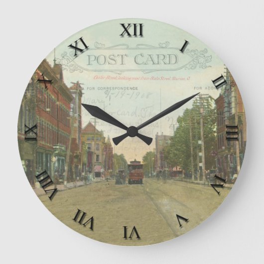 Marion Ohio Post Card Clock - Center St 1908 Grote Klok (Voorkant)