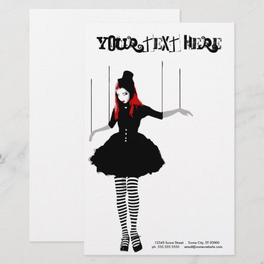 marionette briefpapier (Voorkant / Achterkant)