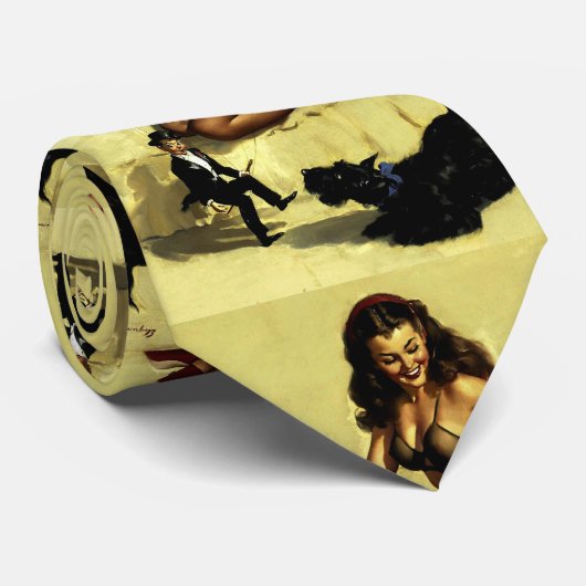  Marionette Manipulator Pin-up meisje Stropdas (Opgerold)