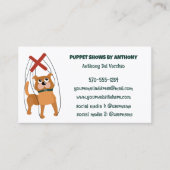 Marionette Puppet Show, Puppeteer Custom Visitekaartje (Voorkant)