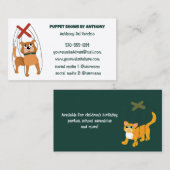 Marionette Puppet Show, Puppeteer Custom Visitekaartje (Voorkant / Achterkant)