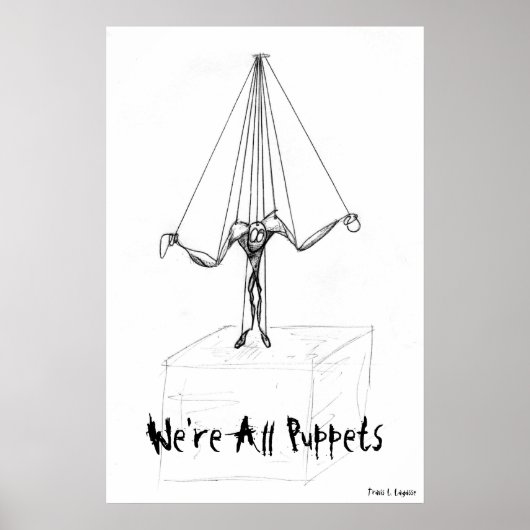 Marionette String Puppet Cartoon Character Poster (Voorkant)