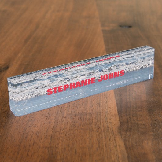 Marionetten in de Oostzee Monogrammen Naam Rode Bl Naambordje (Zijkant)