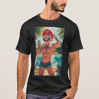 Mario's Pin-Up Paradise: Poolside Fun" T-shirt