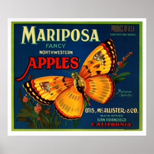 Mariposa appels poster (Voorkant)