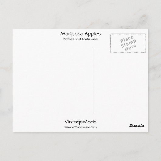 Mariposa Apples Briefkaart (Achterkant)