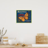 Mariposa Apples Fruit Crate Label Poster (Keuken)