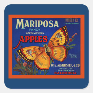 Mariposa Apples Vierkante Sticker