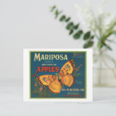 Mariposa Brand Apples  Crate Label - Boter Briefkaart (Staand voorkant)