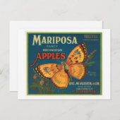 Mariposa Brand Apples  Crate Label - Boter Briefkaart (Voorkant / Achterkant)