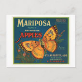 Mariposa Brand Apples  Crate Label - Boter Briefkaart (Voorkant)
