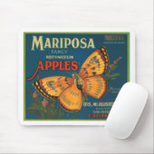Mariposa Butterfly Apples Fruit Crate Label Muismat (Met muis)