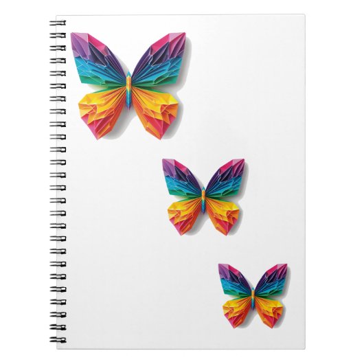 Mariposa de origami multicolor notitieboek (Voorkant)