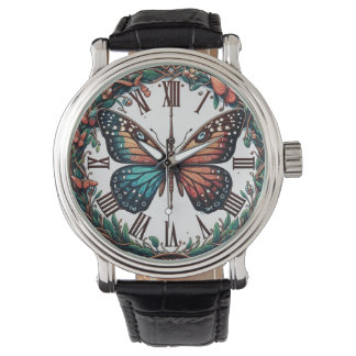 Mariposa en un bosque horloge