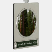 Mariposa Grove in Yosemite National Park Verzilverd Banner Ornament (Rechts)