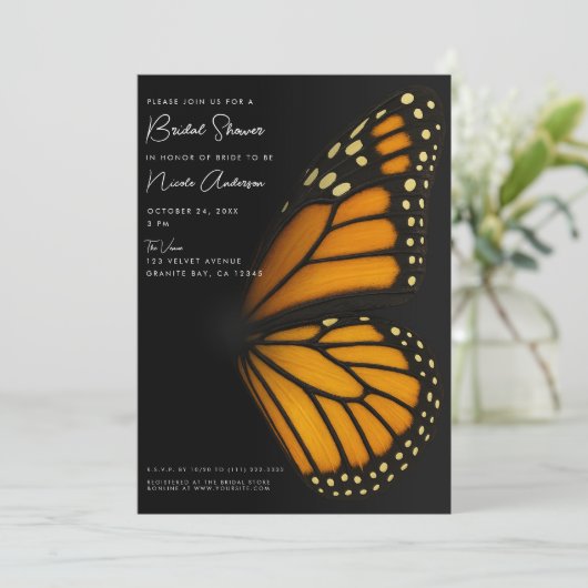 Mariposa Monarch Butterfly Vrijgezellenfeest Kaart (Staand voorkant)