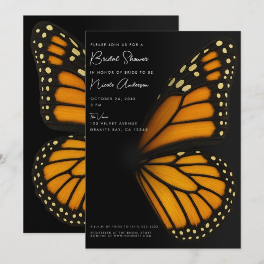 Mariposa Monarch Butterfly Vrijgezellenfeest Kaart (Voorkant / Achterkant)