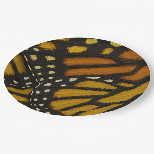 Mariposa Oranje Gele Monarchvlinder Vleugel Papieren Bordje (Gekanteld)