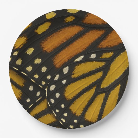 Mariposa Oranje Gele Monarchvlinder Vleugel Papieren Bordje (Voorkant)