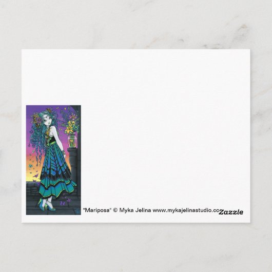 Mariposa Rainbow Butterfly Fairy Briefkaart (Achterkant)