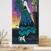 Mariposa Rainbow Butterfly Fairy Poster (Keuken)