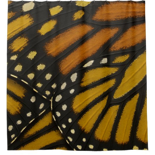 Mariposa Sinaasappel & Gele Monarch Vlindervleugel Douchegordijn (Voorkant)