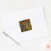 Mariposa Sinaasappel & Gele Monarch Vlindervleugel Vierkante Sticker (Envelop)
