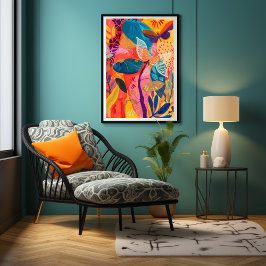 Mariposas y Flores: Arte Favista Colores Vibrantes Canvas Afdruk