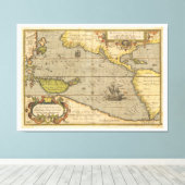 Maris Pacifici 1589, ingediend door Abraham Orteli Canvas Afdruk (Insitu (Houten vloer))