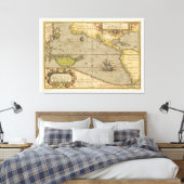Maris Pacifici 1589, ingediend door Abraham Orteli Canvas Afdruk (Insitu (Slaapkamer))