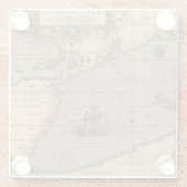 Maris Pacifici Antiek Americas Map Glazen Onderzetter (Achterkant)