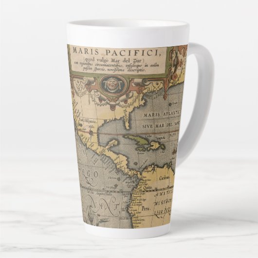 Maris Pacifici Antiek Americas Map Latte Mok (Rechterhoek)