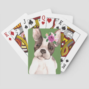 Marisol de Franse Bulldog Speelt Kaarten